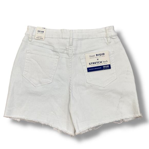 NWT YMI Size 28 (7) High Rise Dream Fit Distressed White Denim Shorts - Picture 5 of 5